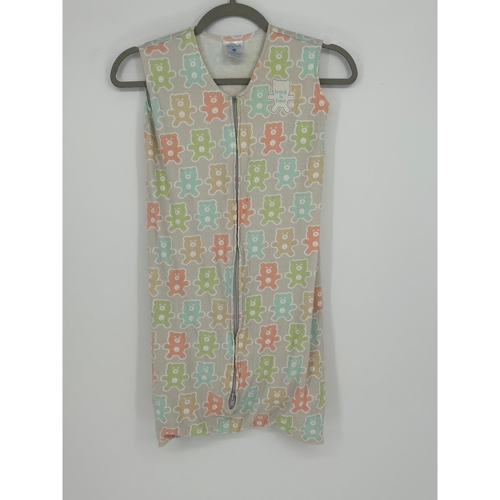 HALO SleepSack Wearable Blanket Large 12-18M Teddy Bear Pastel Cotton Unisex
